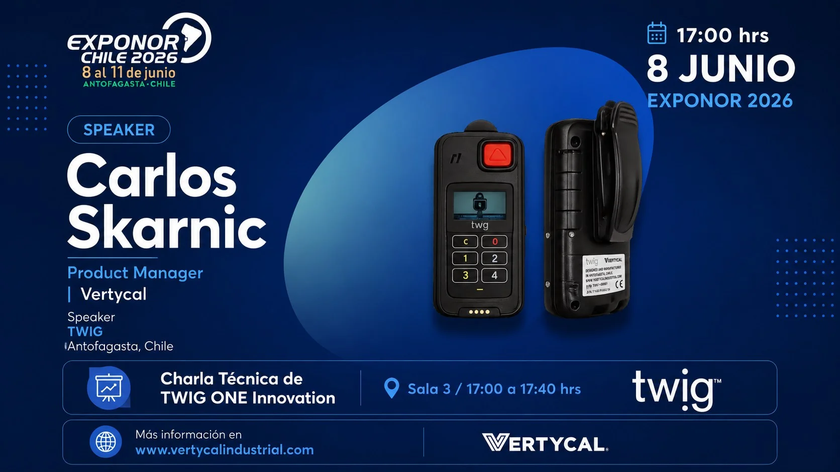 Charla técnica TWIG One Innovation con Carlos Skarnic en Exponor 2026