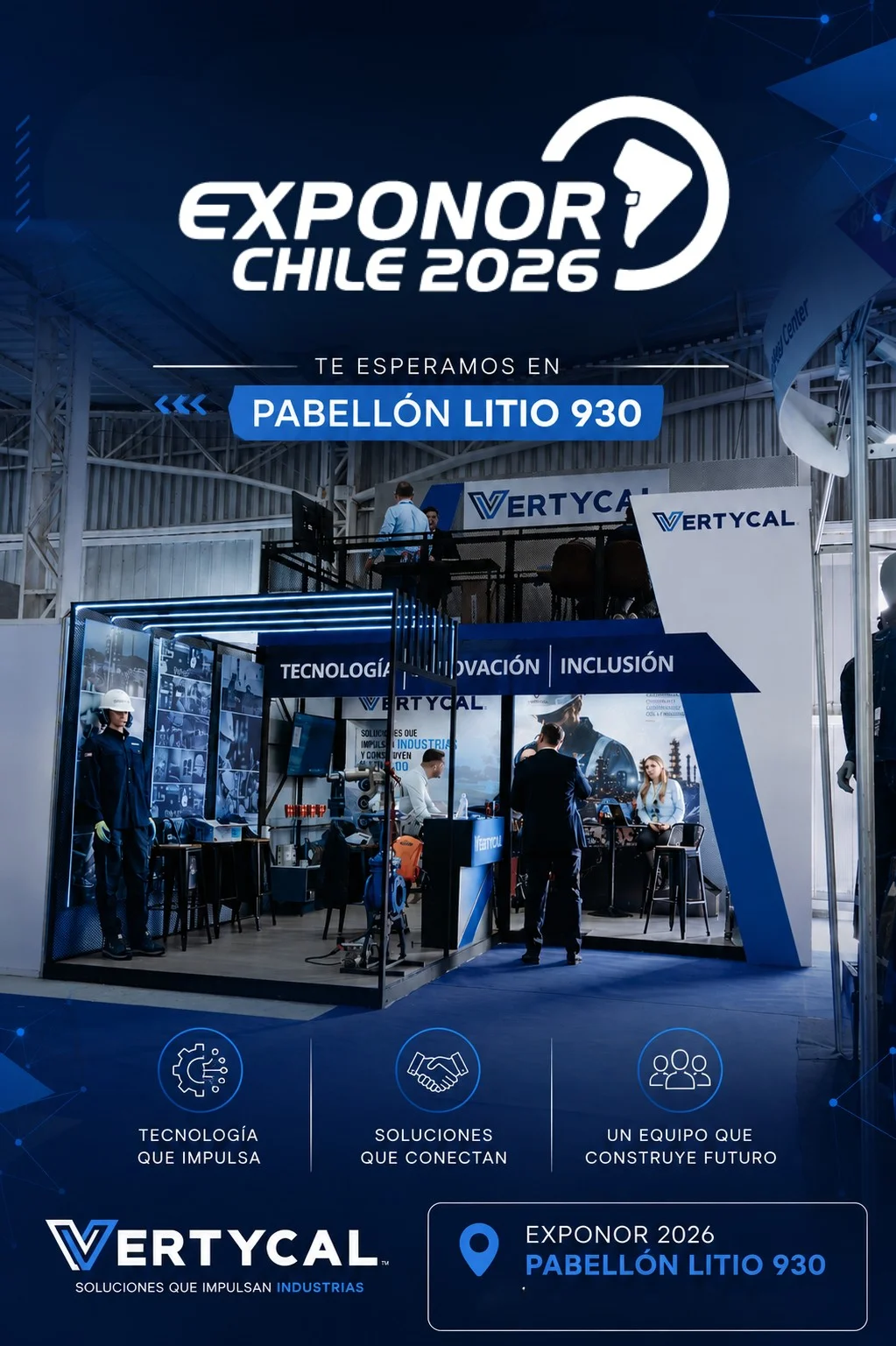 Stand de Vertycal en Exponor Chile 2026, Pabellón Litio 930