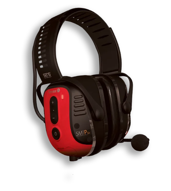 Audífono Sensear SM1P Ex intrínsecamente seguro, de color rojo